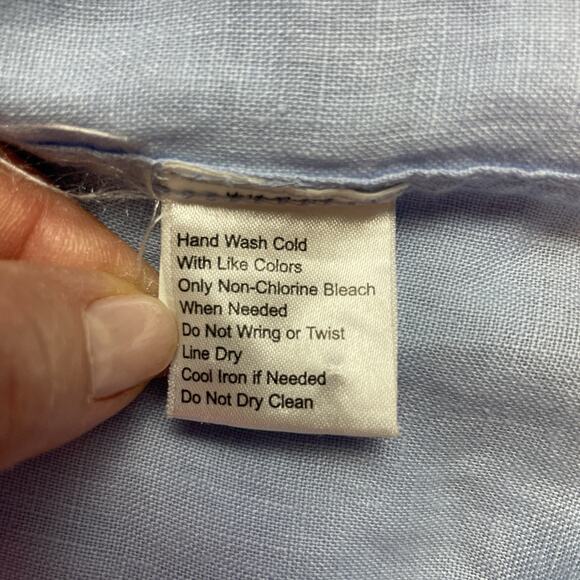 Pronto Uomo 100% Linen Shirt Mens M Blue Modern Fit Short Sleeve Button Up - Picture 4 of 6